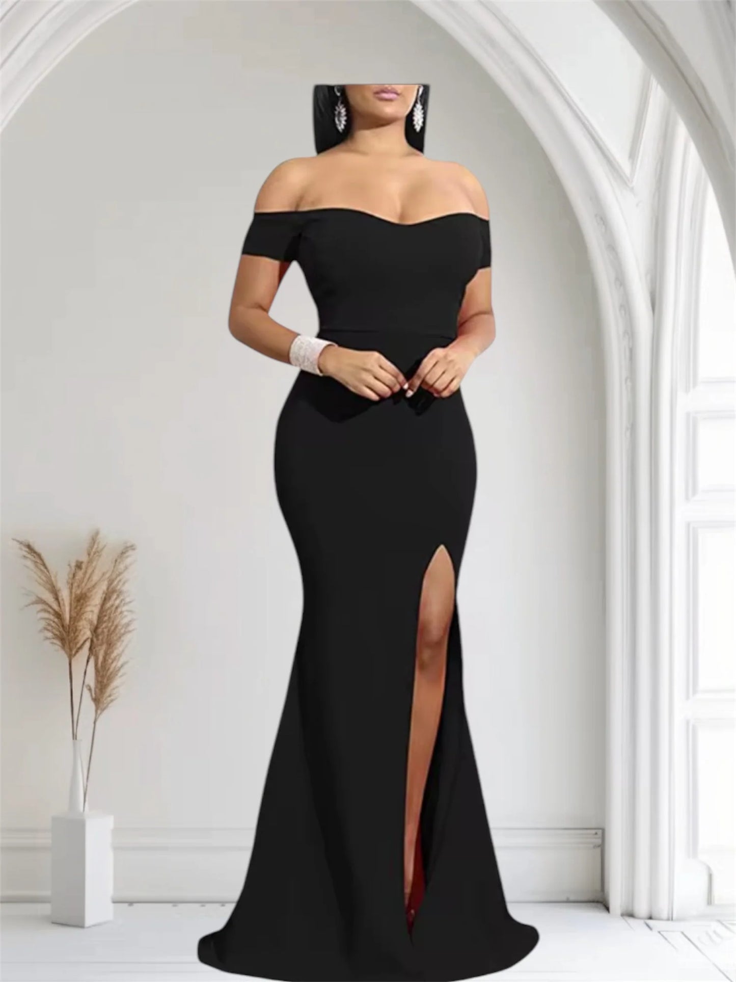 Vestido Elegante de Noche – Blanco, Rojo y Negro | Estilo Sofisticado