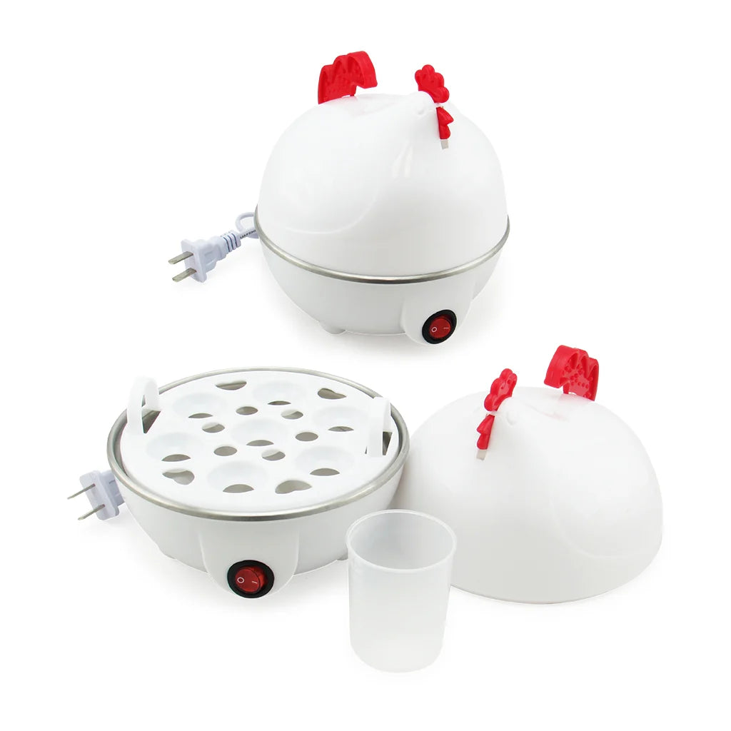 Hervidor de Huevos Eléctrico en Forma de Pollo | Cocina Rápida para 7 Huevos al Vapor o Duros