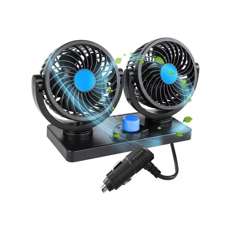 Ventilador Doble para Carro 360° | Potente y Silencioso