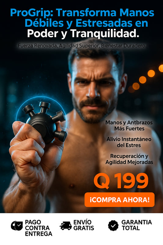 Fortalecedor de Agarre de Mano ProGrip™ | Mejora Fuerza, Reduce Estrés y Fortalece Dedos