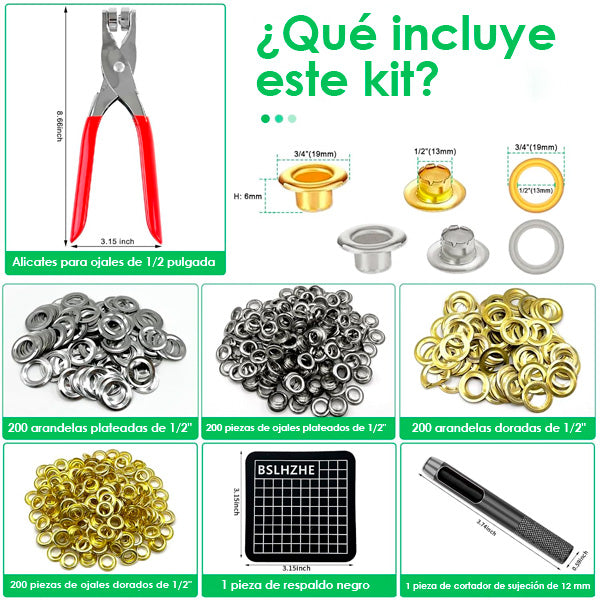 Juego de Botones con Alicates – Kit para Reparar y Personalizar Ropa Fácilmente