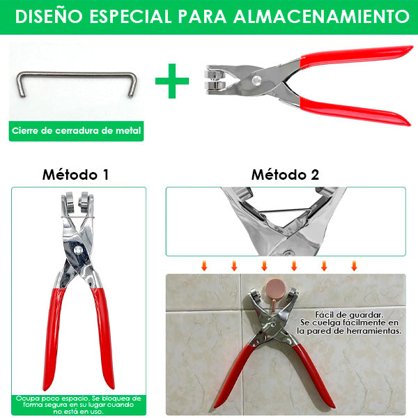 Juego de Botones con Alicates – Kit para Reparar y Personalizar Ropa Fácilmente
