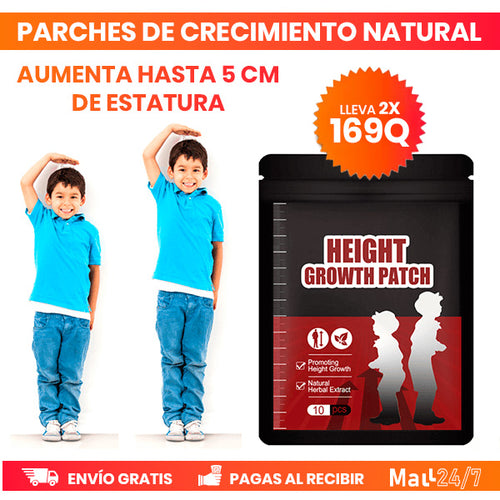 Parches de Crecimiento Natural para Aumentar Estatura Hasta 5 CM | Sin Cirugía ni Dolor + REGALO