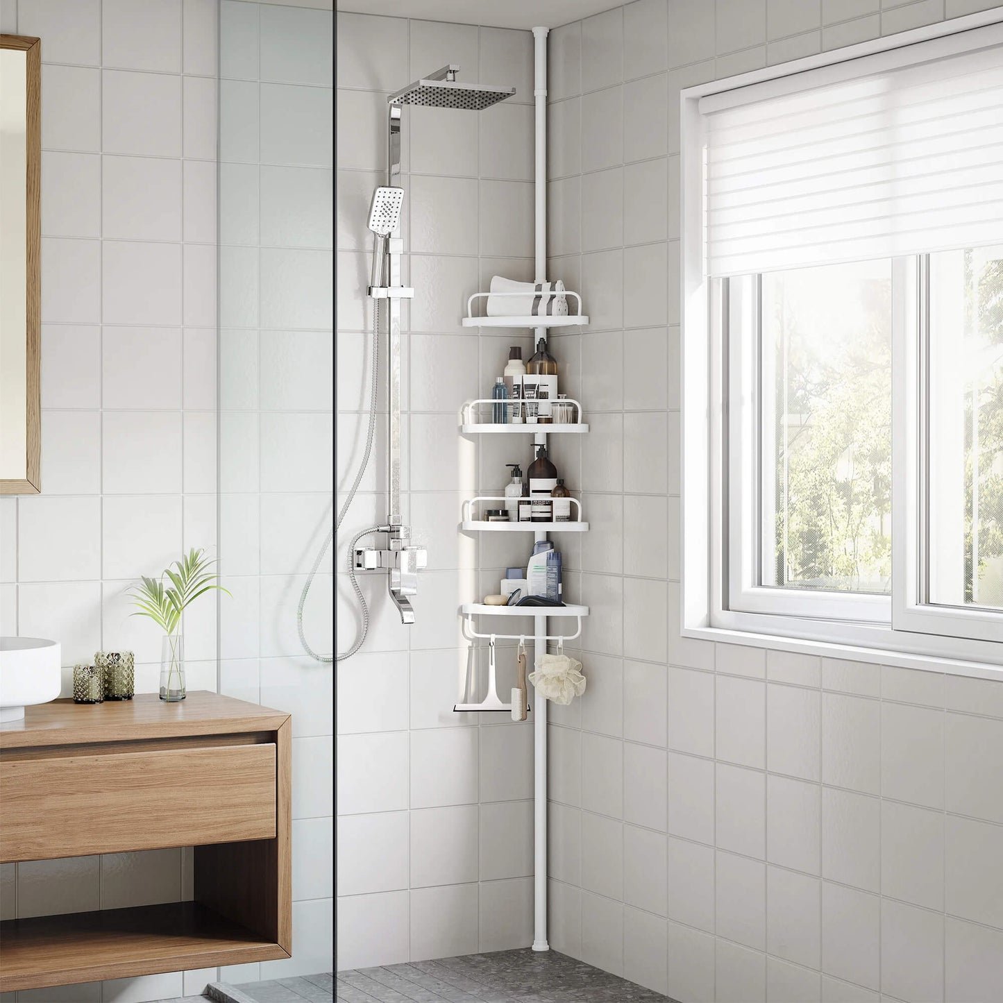 Repisa esquinera para baño + ENVÍO GRATIS