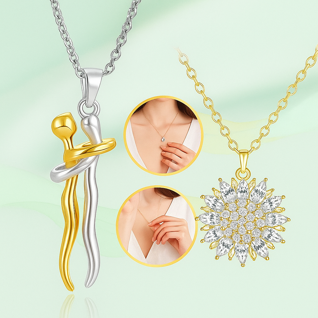 COMBO Collar Abrazo Infinito™ y Girasol Giratorio – Regalo Emotivo y Significativo | Envío en Guatemala