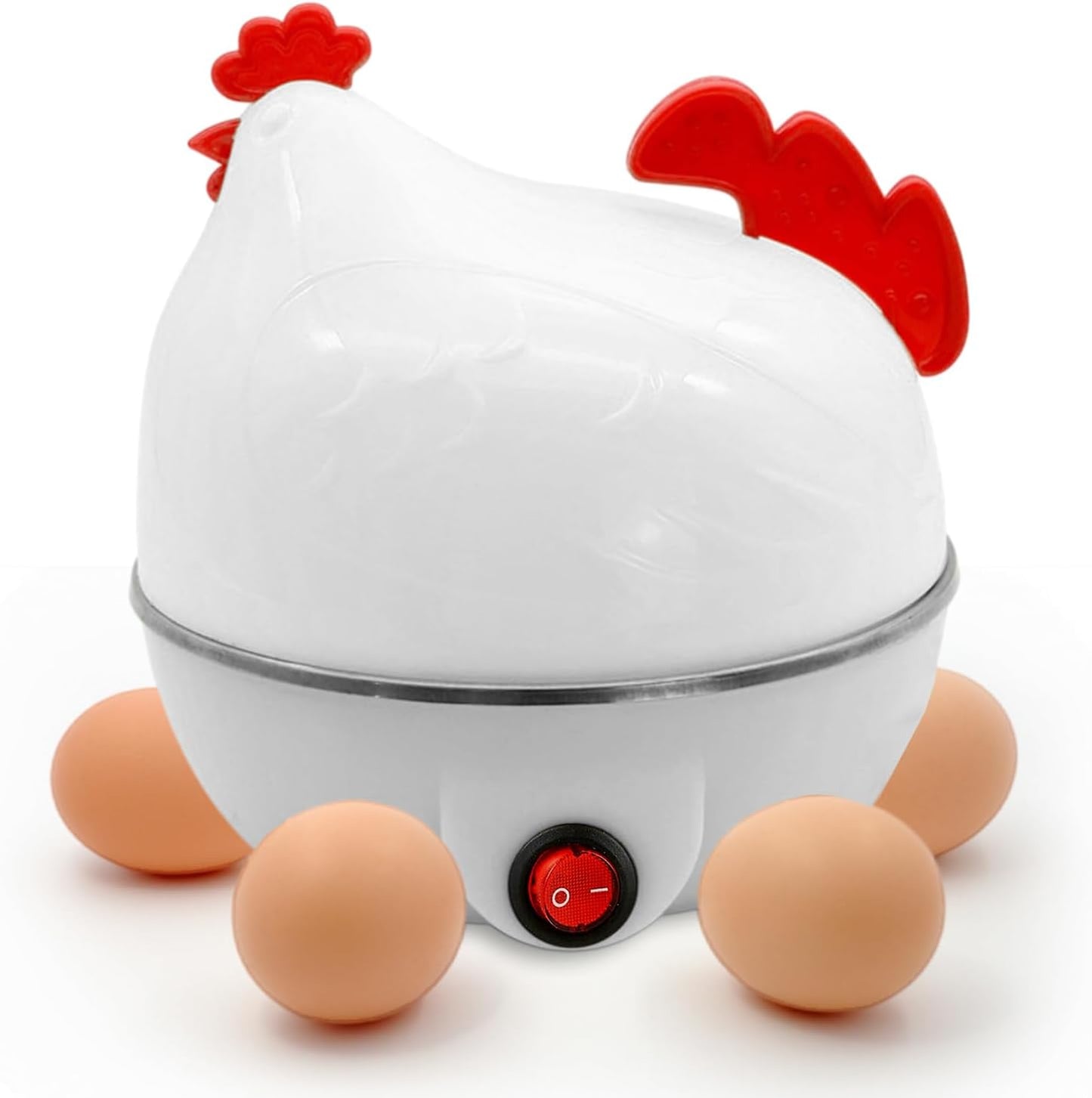 Hervidor de Huevos Eléctrico en Forma de Pollo | Cocina Rápida para 7 Huevos al Vapor o Duros