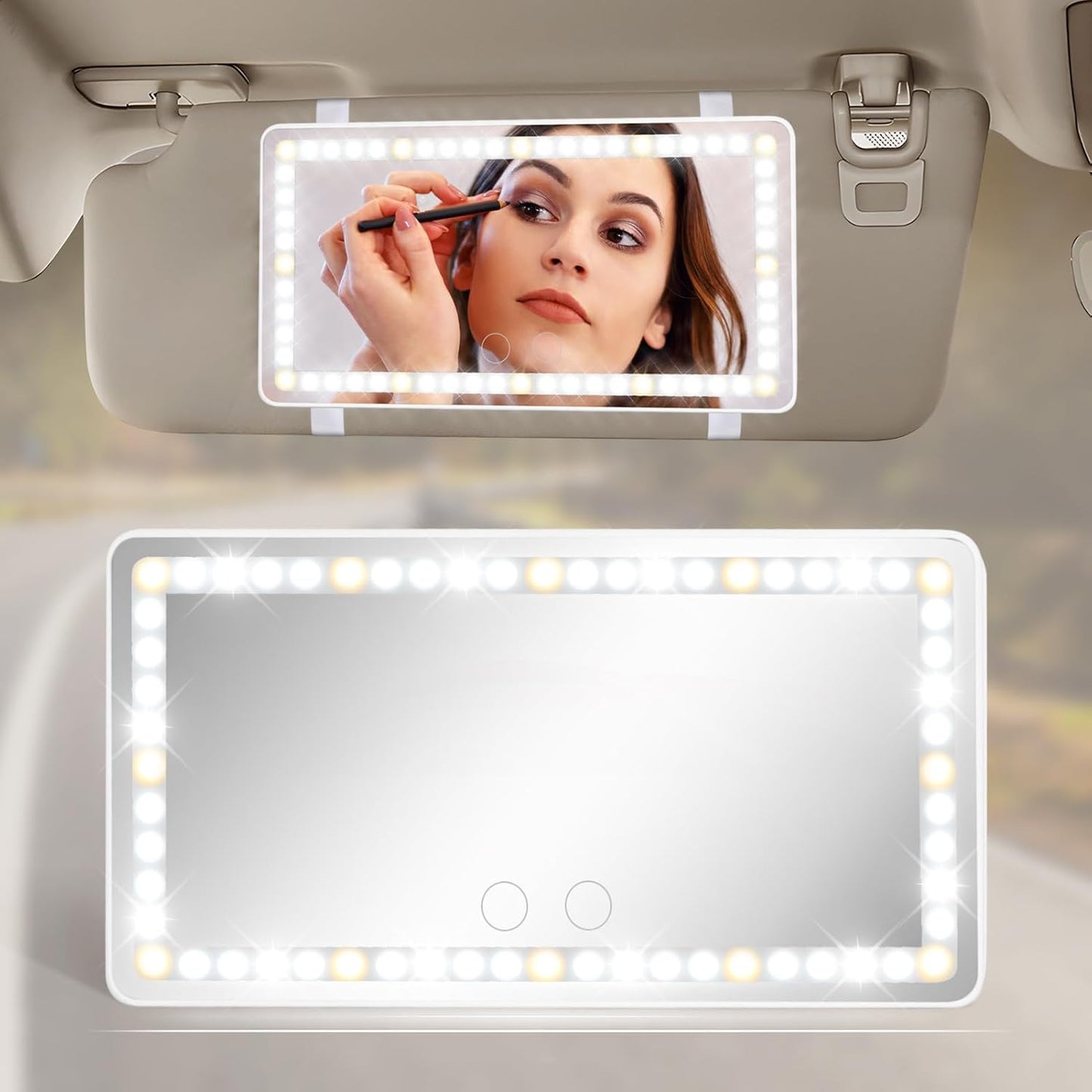 Espejo LED de Maquillaje para Auto – Iluminación Profesional en Cualquier Lugar