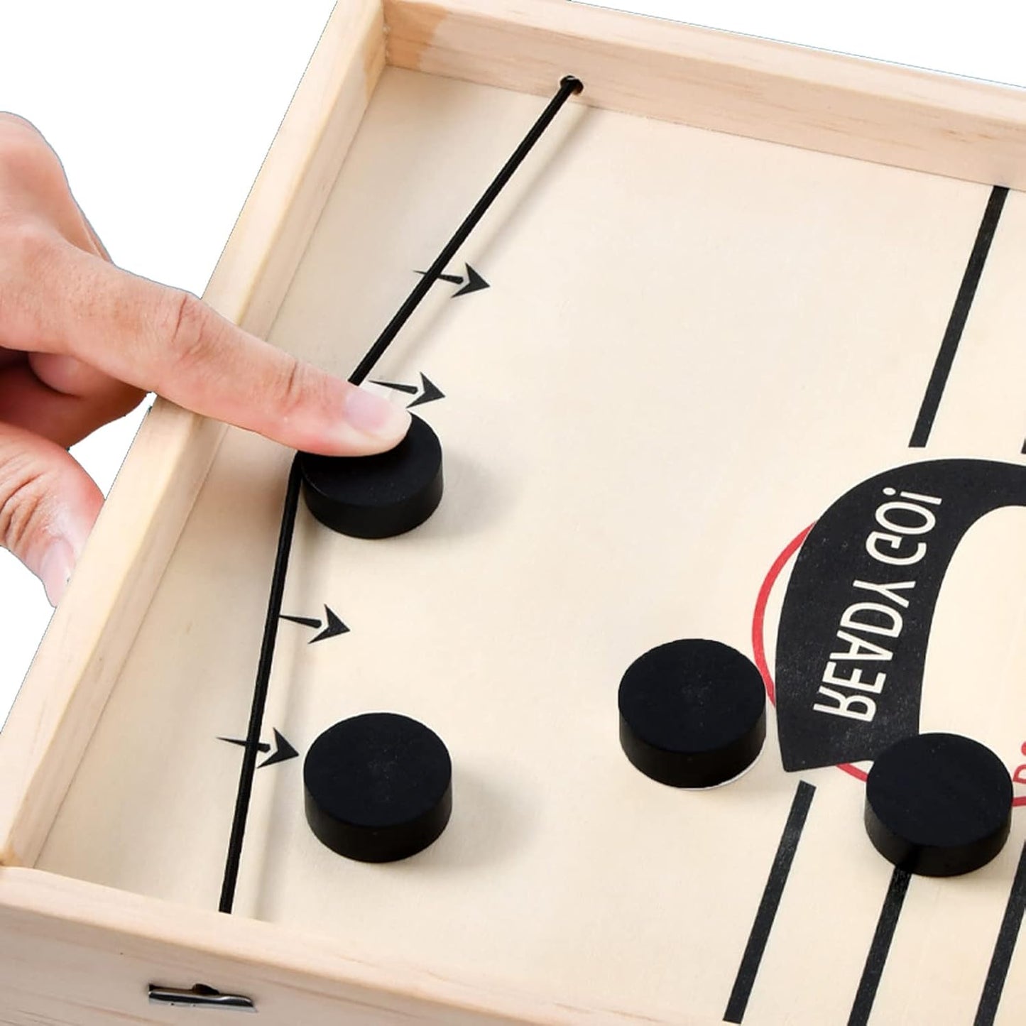 Juego de Mesa Hockey de Madera | Fast Sling Puck 2 Jugadores – Diversión Rápida para Niños y Adultos