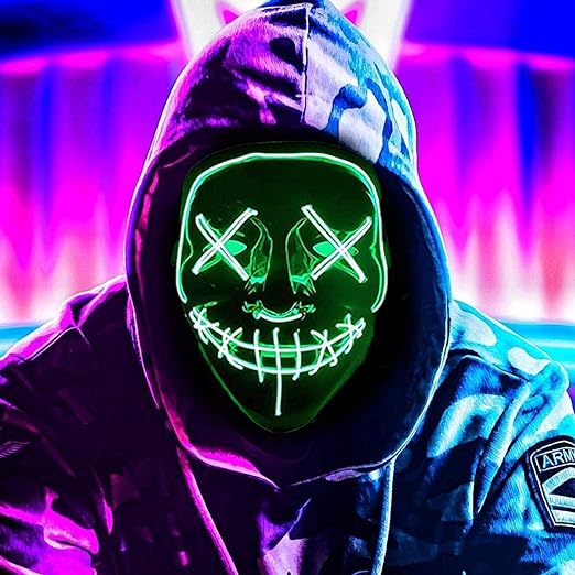 Máscara LED Neón Halloween 🎃 | Terror y Estilo Único + Regalo