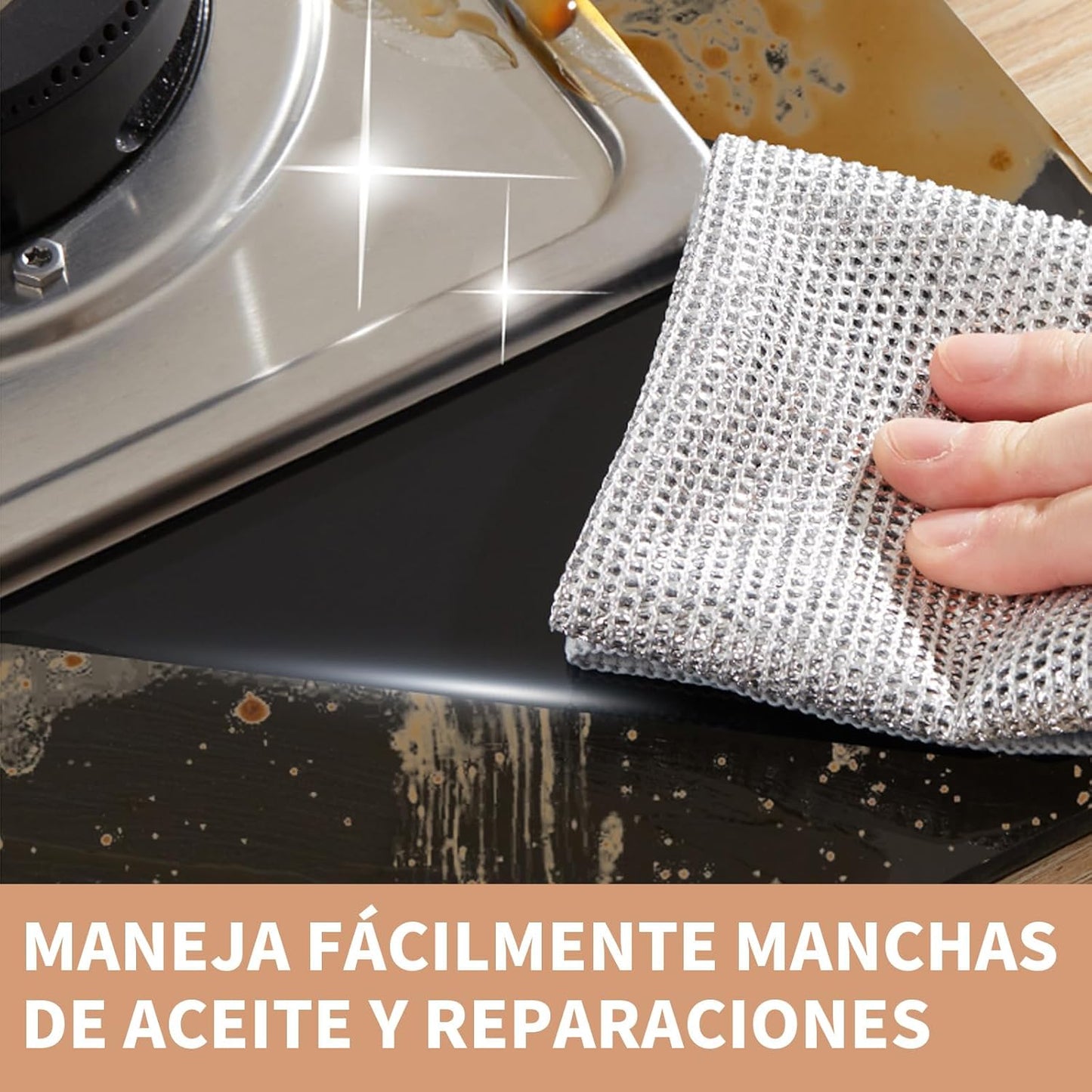 Trapos de Alambre Multiusos Antirayones | Limpieza Eficiente en Platos, Ollas y Más (Pack x5)