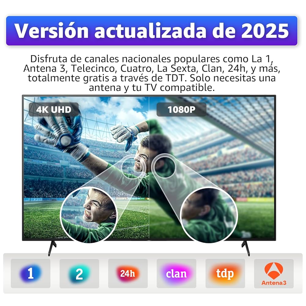 Antena TDT | TV Digital Ultra HD | Canales Gratis + REGALO