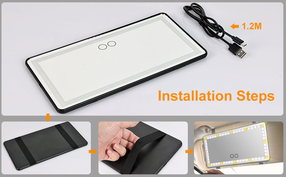 Espejo LED de Maquillaje para Auto – Iluminación Profesional en Cualquier Lugar