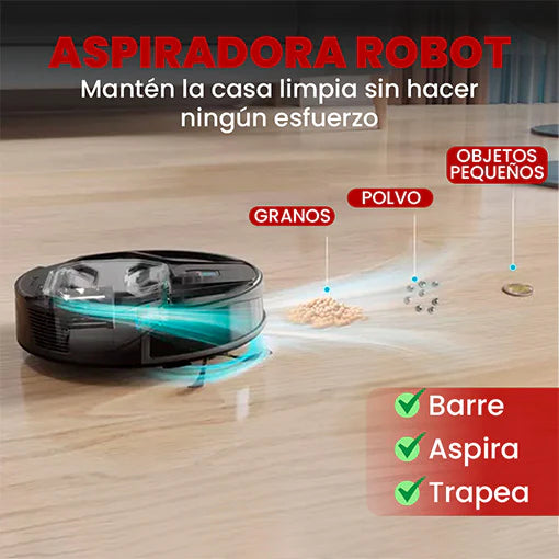 Robot Aspirador Inteligente Silencioso | Succión Potente 1499PA para Alfombra y Piso – Automático y Compacto
