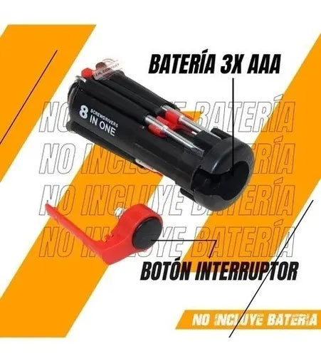 Destornillador 8 en 1 Multiusos con Luz LED 🔧 Práctico, Compacto y Plegable