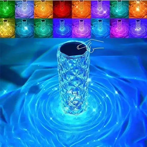 Lámpara LED Decorativa Efecto Cristal – 16 Colores, Recargable y con Control Remoto 💎