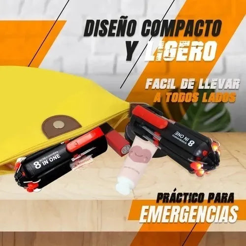 Destornillador 8 en 1 Multiusos con Luz LED 🔧 Práctico, Compacto y Plegable