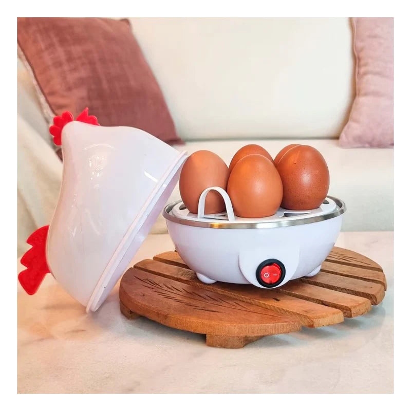 Hervidor de Huevos Eléctrico en Forma de Pollo | Cocina Rápida para 7 Huevos al Vapor o Duros