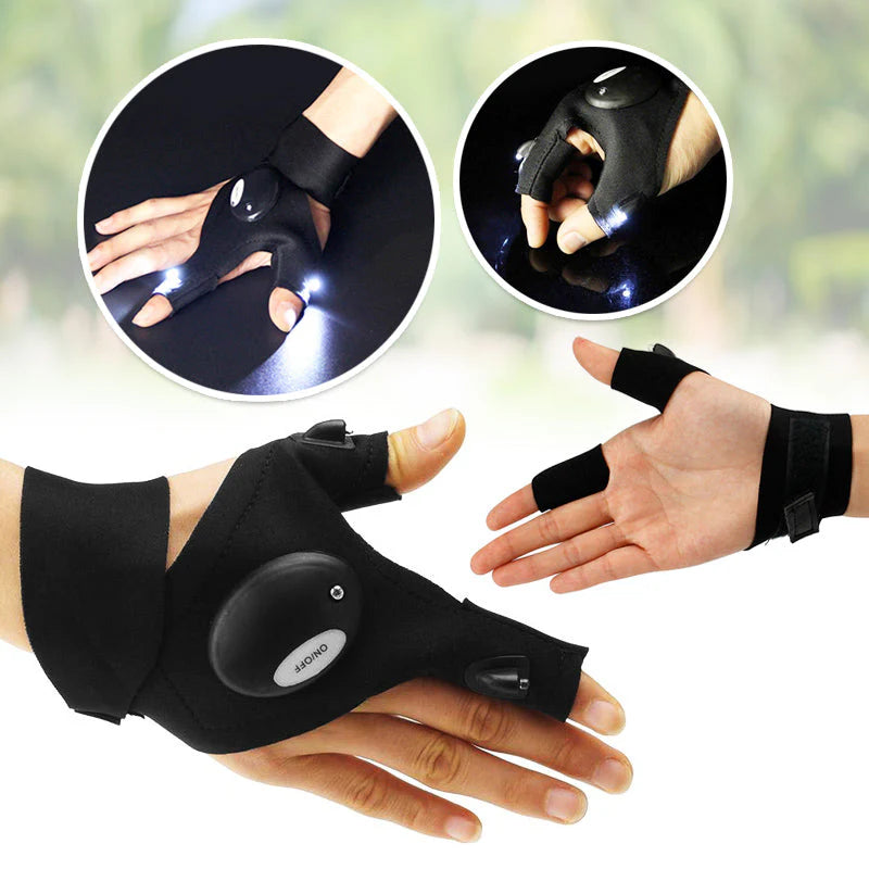 Pague 1 Lleve 2 Guantes con Luz LED Multipropósito – Ideal para Reparaciones, Pesca, Camping y Emergencias