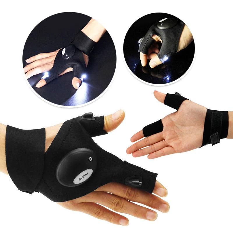 Pague 1 Lleve 2 Guantes con Luz LED Multipropósito – Ideal para Reparaciones, Pesca, Camping y Emergencias