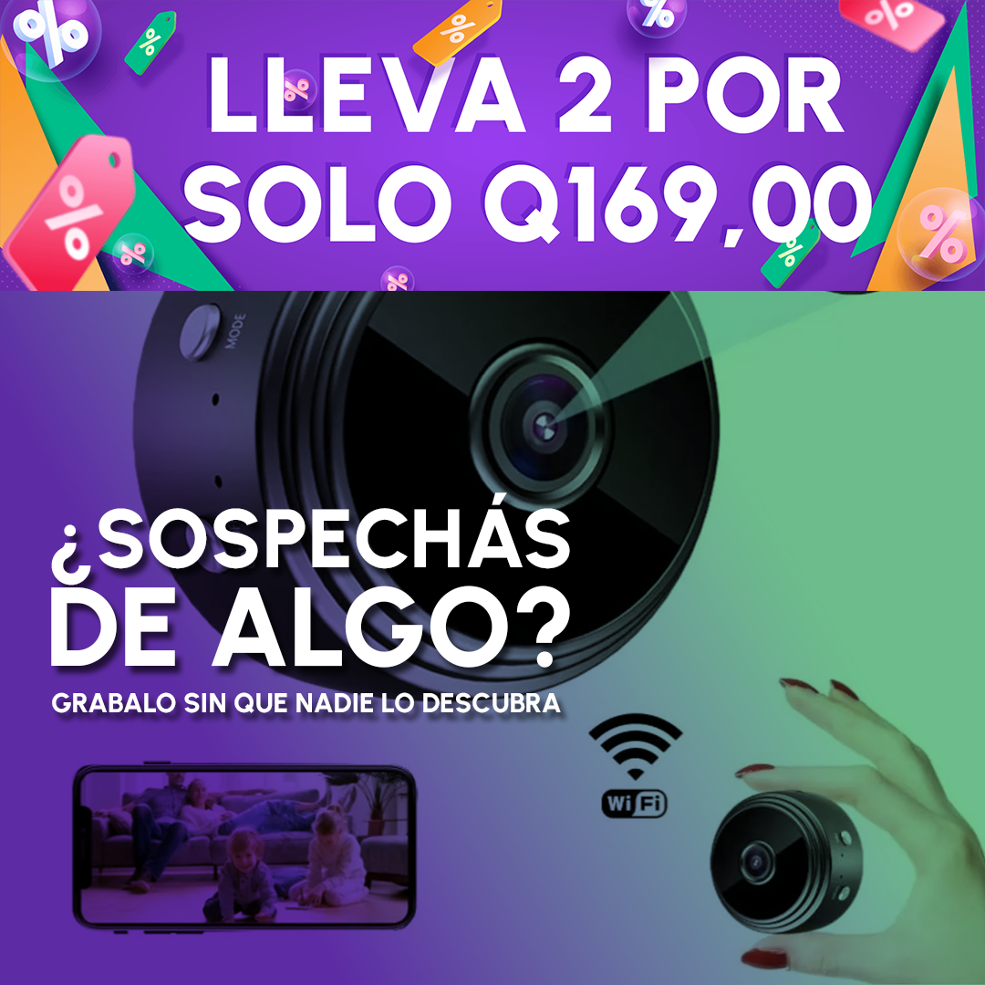 Paga 1 Lleva 2 Mini Cámara Espía Secreta | Grabación Full HD, Visión Nocturna y Detección de Movimiento + OBSEQUIO