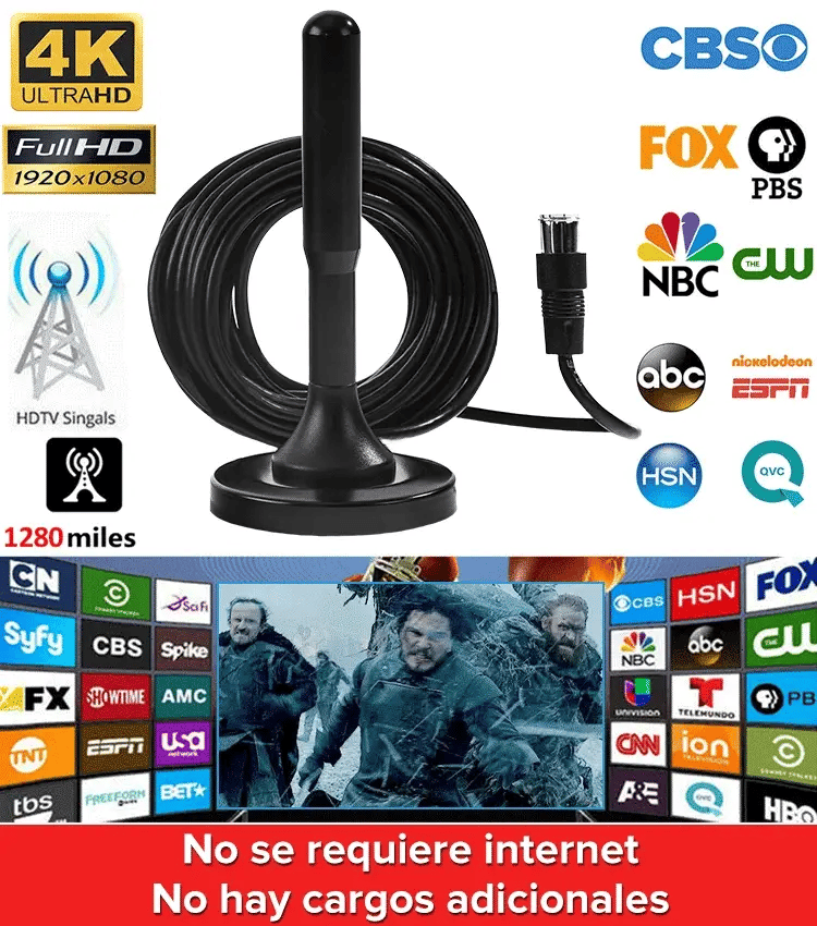 Antena TDT | TV Digital Ultra HD | Canales Gratis + REGALO