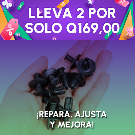 Tornilos plasticos para auto | 100 Clips de Sujeción Universales para Parachoques y Molduras + REGALO