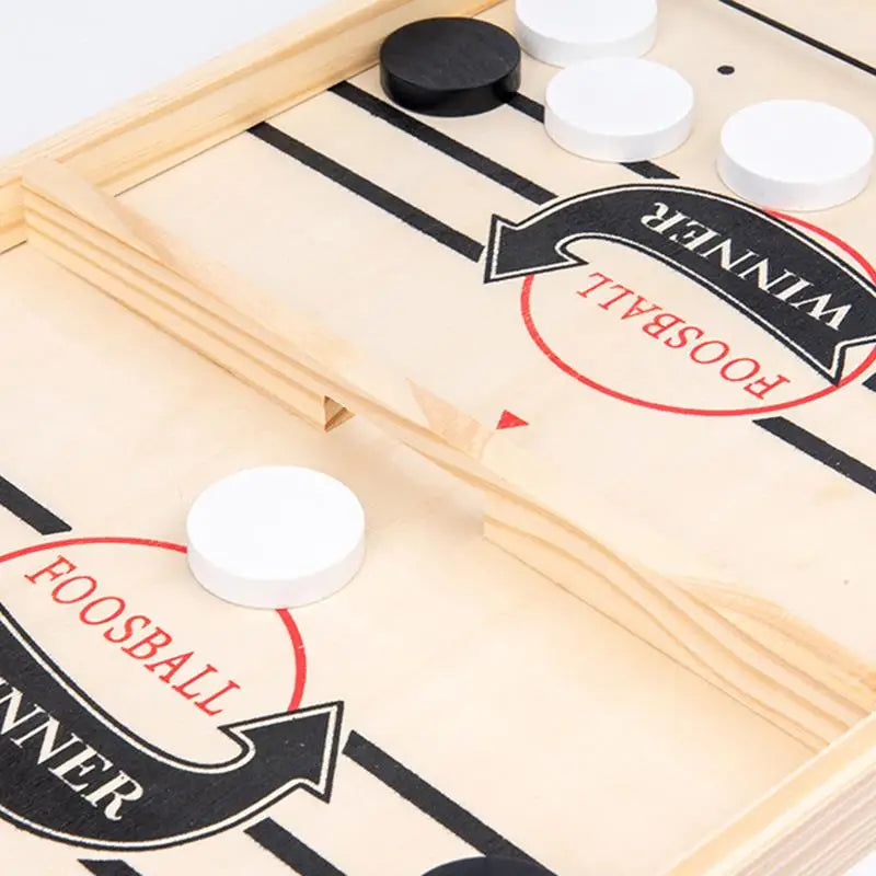 Juego de Mesa Hockey de Madera | Fast Sling Puck 2 Jugadores – Diversión Rápida para Niños y Adultos