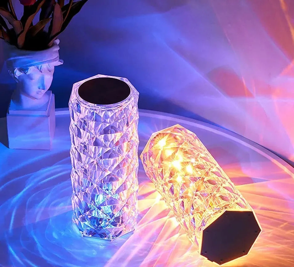 Lámpara LED Decorativa Efecto Cristal – 16 Colores, Recargable y con Control Remoto 💎