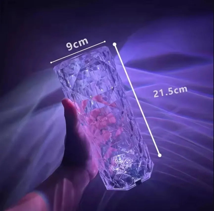 Lámpara LED Decorativa Efecto Cristal – 16 Colores, Recargable y con Control Remoto 💎