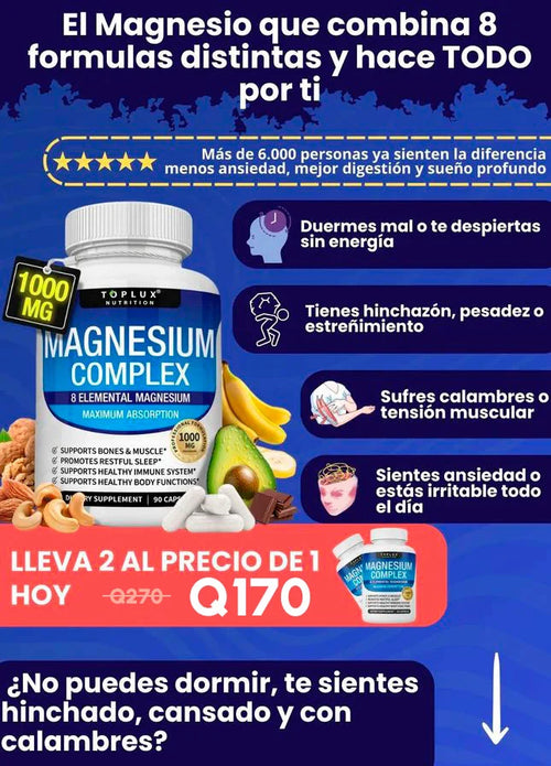 Magnesio Integral 1000mg Alta Absorción | Energía, Sueño y Bienestar