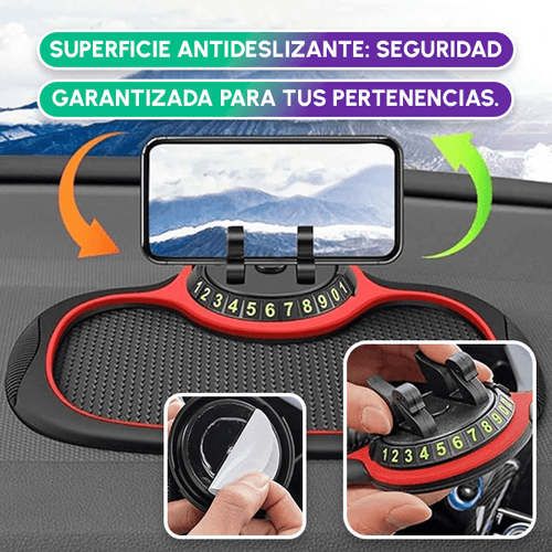 Soporte Antideslizante para Celular y Accesorios de Auto | 3 en 1 Multifuncional