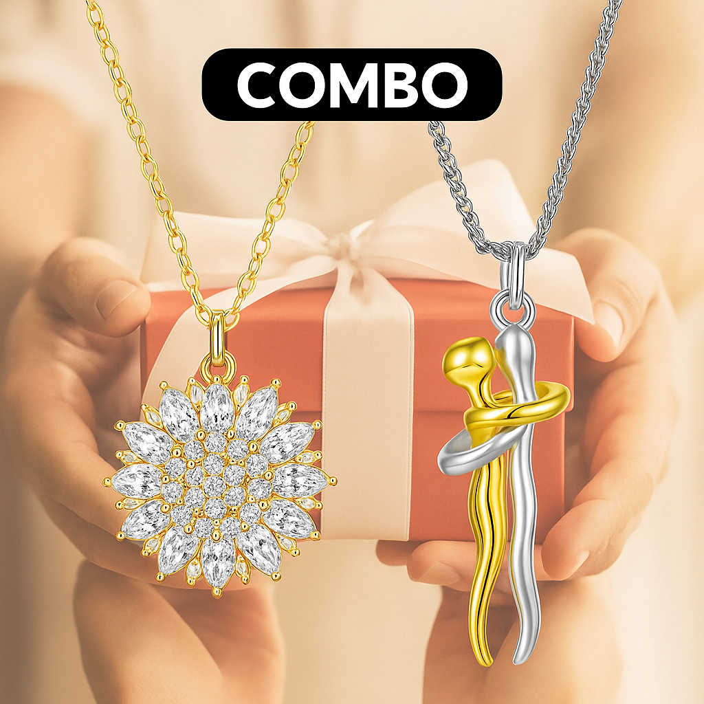 COMBO Collar Abrazo Infinito™ y Girasol Giratorio – Regalo Emotivo y Significativo | Envío en Guatemala