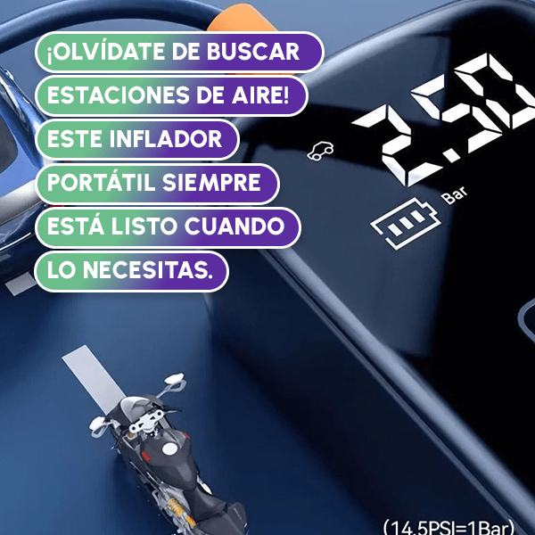 Inflador de neumáticos portátil + Envío GRATIS