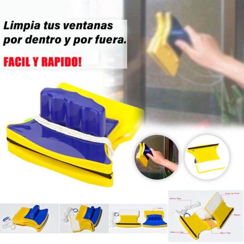 LIMPIA VIDRIOS MAGNÉTICO EFECTO RELUCIENTE + OBSEQUIO