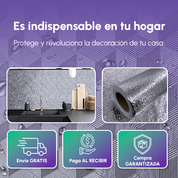 PAGA 1 LLEVE 3 ROLLOS DE PAPEL DE ALUMINIO ADHESIVO + REGALO