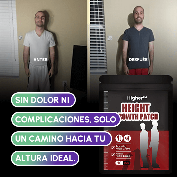 Parches de Crecimiento Natural para Aumentar Estatura Hasta 5 CM | Sin Cirugía ni Dolor + REGALO