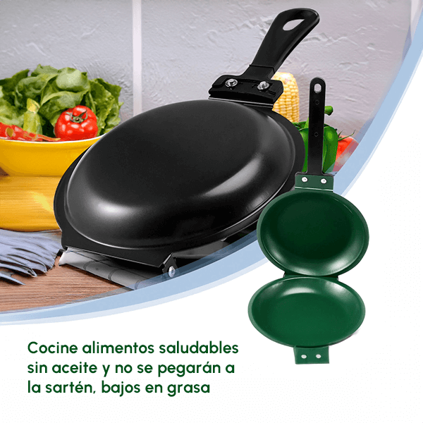 Sartén 🍳 de Doble Cara Antiadherente + Envío GRATIS