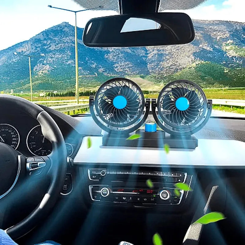 Ventilador Doble para Carro 360° | Potente y Silencioso