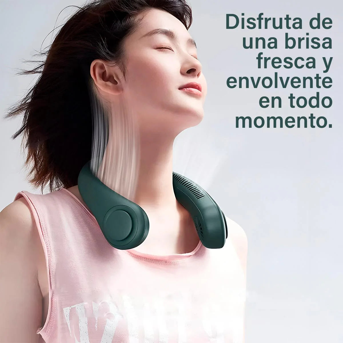 Ventilador de Cuello Portátil Sin Aspas | Refrigeración Inteligente 360° para Verano, Ejercicio y Trabajo+ Envío GRATIS