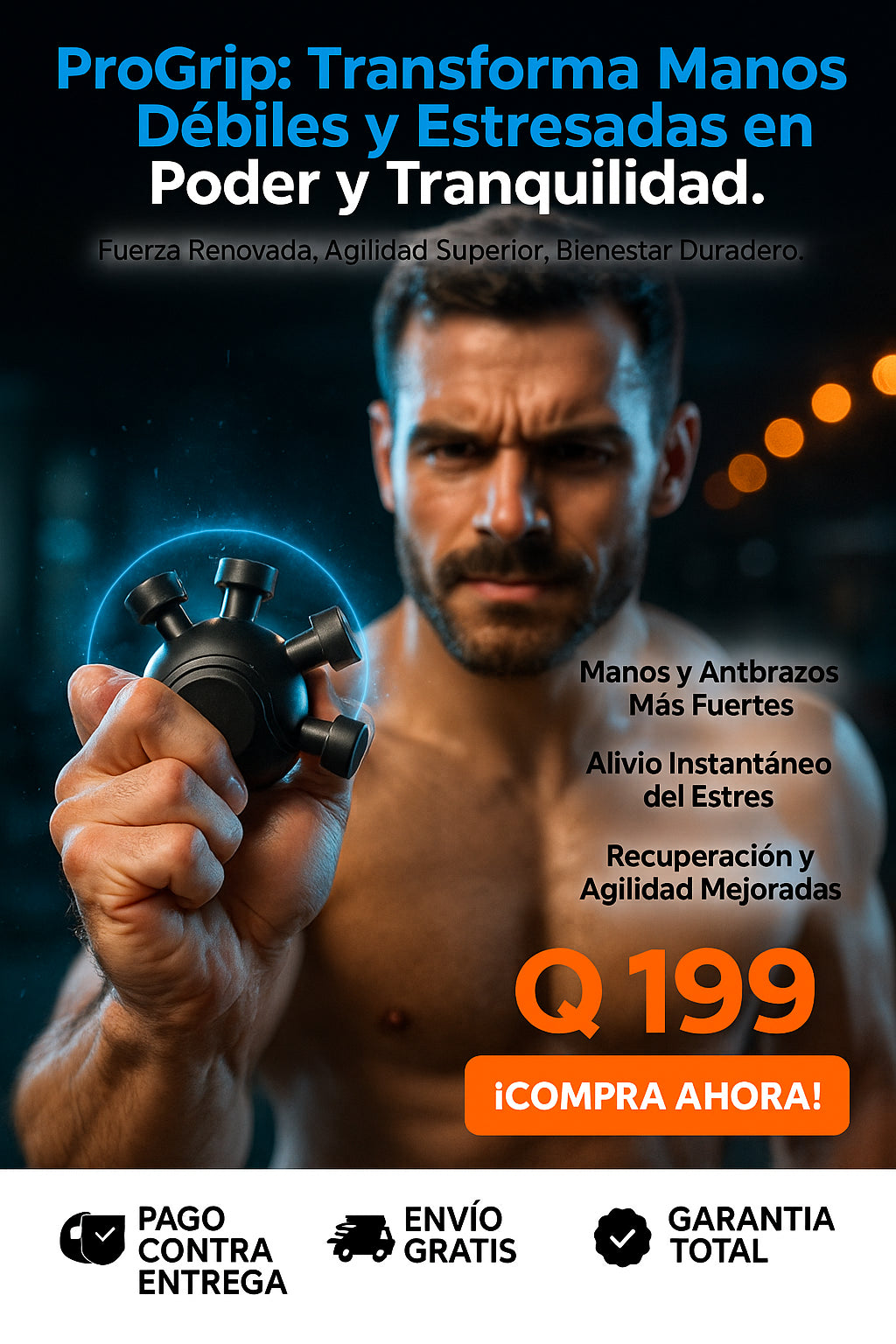 Fortalecedor de Agarre de Mano ProGrip™ | Mejora Fuerza, Reduce Estrés y Fortalece Dedos