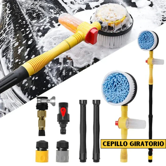 Cepillo de Lavado de Autos Giratorio | Alta Presión, Manguera Extensible y Multiusos + REGALO