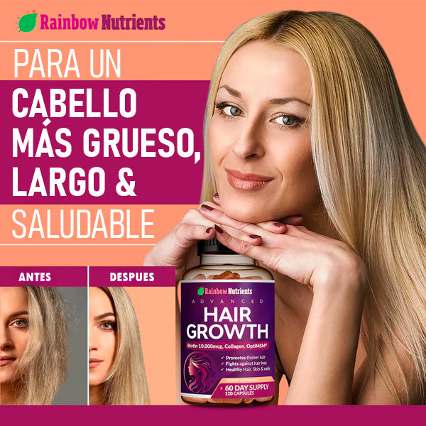 Rainbow Nutrients™ – Recupera tu Cabello Perdido y Hazlo Crecer Fuerte y Abundante