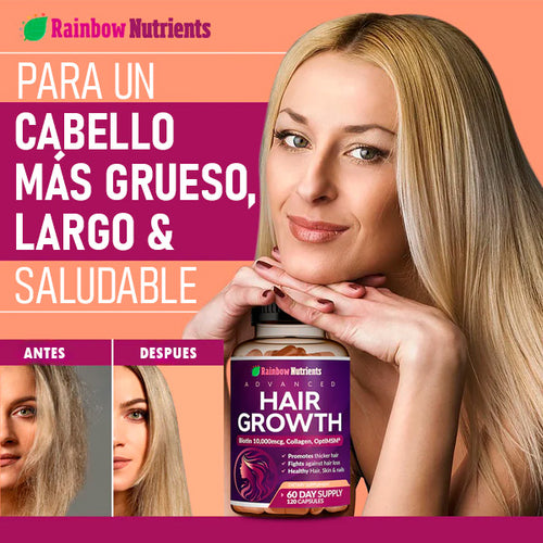 Rainbow Nutrients™ – Recupera tu Cabello Perdido y Hazlo Crecer Fuerte y Abundante