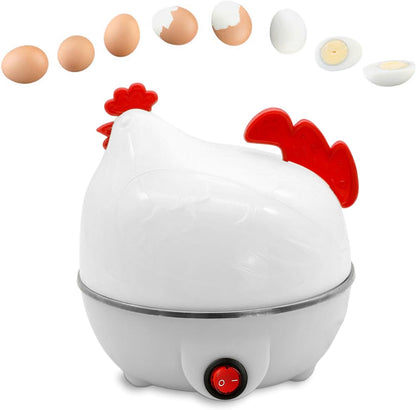 Hervidor de Huevos Eléctrico en Forma de Pollo | Cocina Rápida para 7 Huevos al Vapor o Duros