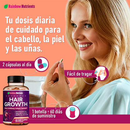 Rainbow Nutrients™ – Recupera tu Cabello Perdido y Hazlo Crecer Fuerte y Abundante