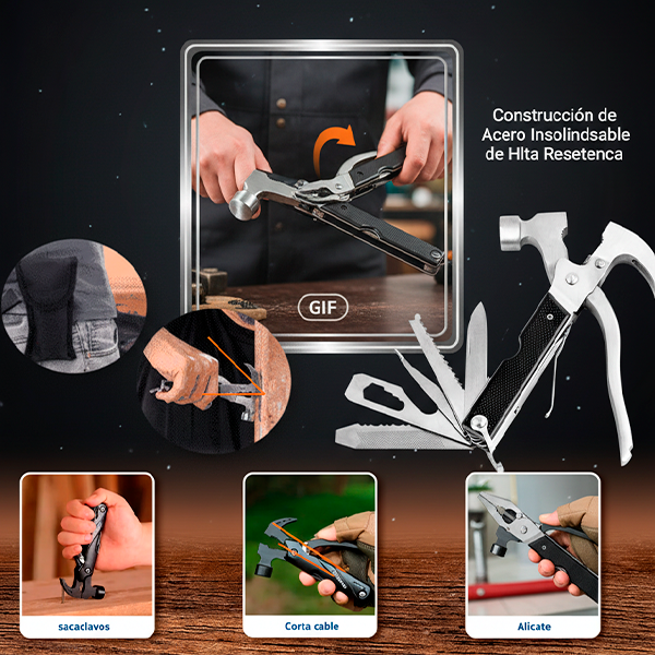 Martillo Multiusos 18 en 1: La Herramienta Esencial para Cada Tarea | ¡Tu Solución Todo en Uno!