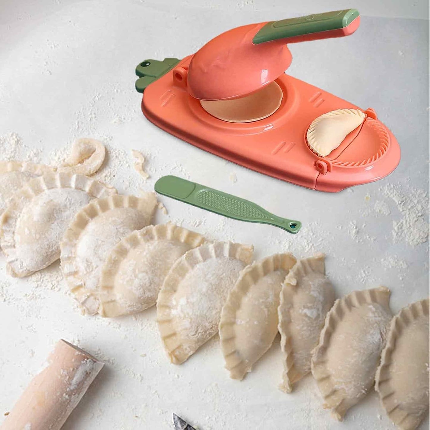 Máquina 2 en 1 para Albóndigas y Empanadas | Prensadora Manual Multifuncional