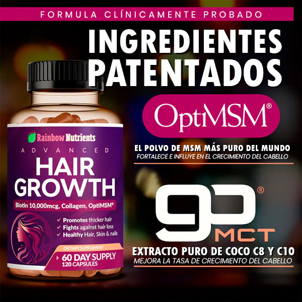 Rainbow Nutrients™ – Recupera tu Cabello Perdido y Hazlo Crecer Fuerte y Abundante