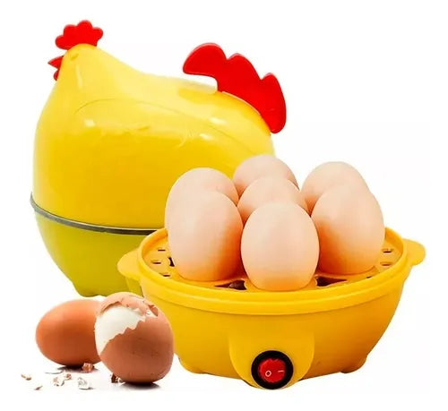 Hervidor de Huevos Eléctrico en Forma de Pollo | Cocina Rápida para 7 Huevos al Vapor o Duros