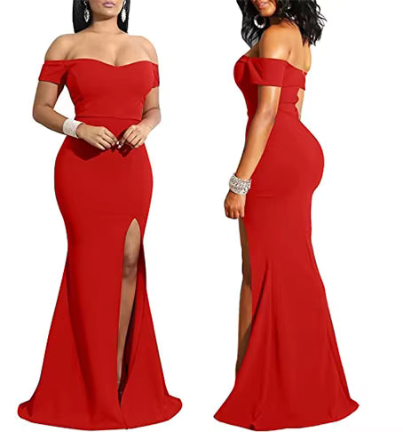Vestido Elegante de Noche – Blanco, Rojo y Negro | Estilo Sofisticado